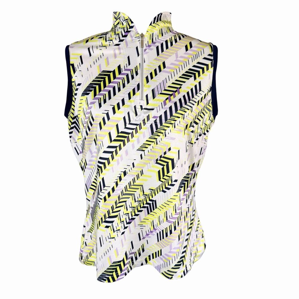 GGblue Luxe Sport women's sleeveless golf shirt L Green Purple Athleisure Sports